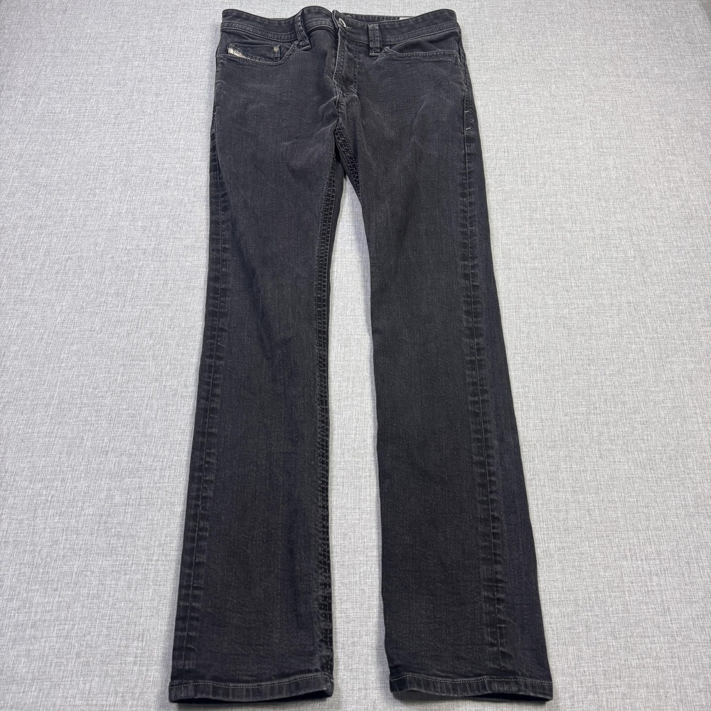 Diesel Thavar Jeans Mens 30x30 Skinny Slim Black Charcoal Wash Stretch Pockets